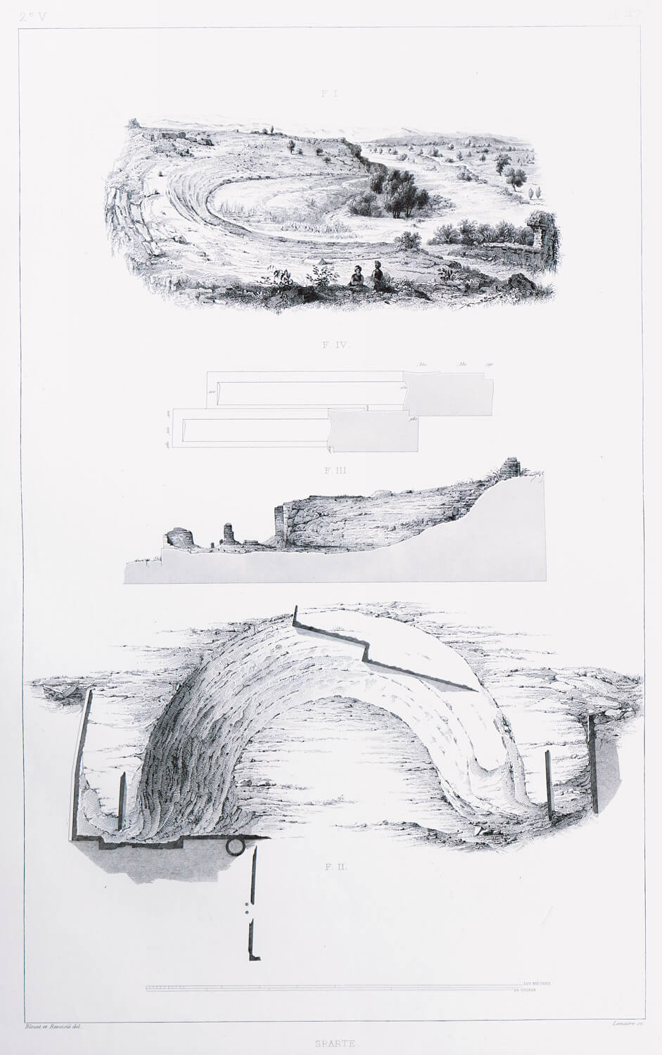 G. A. Blouet, Το θέατρο της Σπάρτης, 1831-1838